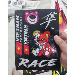 Combo tem sticker gấu quỷ bạo lực-gâú dâu-em bé nín dễ thương mẫu mới