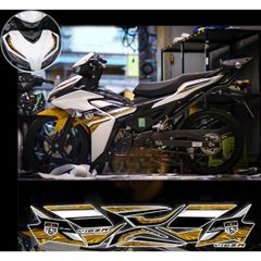 tem rời exciter 155 mẫu Malay xe trắng phối nhiều màu