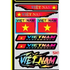 Tem logo sticker Việt Nam Race 7 màu kích thước nhỏ vừa