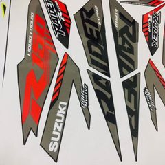 Tem rời Satria F150 mẫu 2021 đỏ xám đen Quyen Decal
