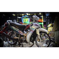Tem Rời Sirius 110 Xám Đen - Tem Chuẩn  - Decal In Chất Lượng