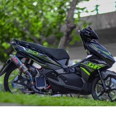 [Siêu Sale] TEM RỜI mẫu ADN Special xanh lá xám cho AirBlade đen - tem in sắc nét không bay màu Quyen Decal