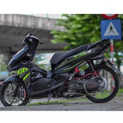 [Siêu Sale] TEM RỜI mẫu ADN Special xanh lá xám cho AirBlade đen - tem in sắc nét không bay màu Quyen Decal