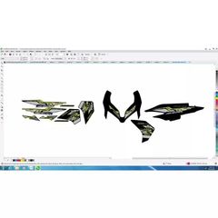 Tem Chế Rời AB 2016 Dán Xe Đen Phối Xanh Chuối Non  - Decal In Chất Lượng
