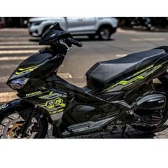 Tem Chế Rời AB 2016 Dán Xe Đen Phối Xanh Chuối Non  - Decal In Chất Lượng