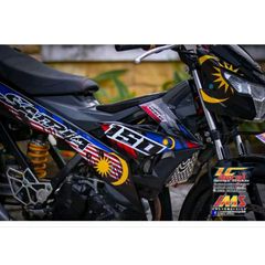 Tem Rời Suzuki Satria 150 Malaysia Dán Xe Đen  - Decal In Chất Lượng