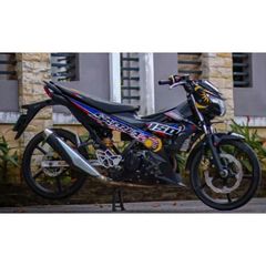 Tem Rời Suzuki Satria 150 Malaysia Dán Xe Đen  - Decal In Chất Lượng