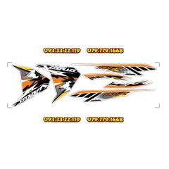 Tem Rời Vario 150 2017 - Demo Theo Xe Sonic Dán Xe Trắng Phối Cam  - Decal In Chất Lượng