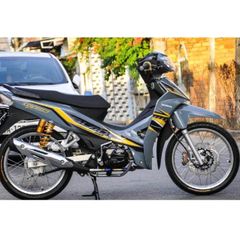 Tem Rời Wave Blade 110 Xám Xi Măng Phối Vàng  - Decal In Chất Lượng