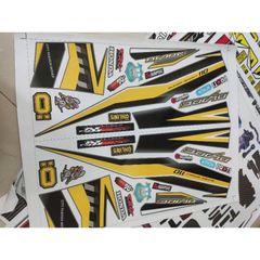 Tem Rời Wave Blade 110 Xám Xi Măng Phối Vàng  - Decal In Chất Lượng