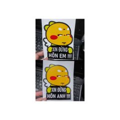 Tem logo sticker Xin đừng hôn em, hôn anh trang trí xe máy