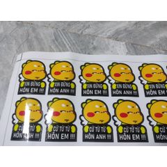 Tem logo sticker Xin đừng hôn em, hôn anh trang trí xe máy