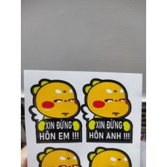 Tem logo sticker Xin đừng hôn em, hôn anh trang trí xe máy