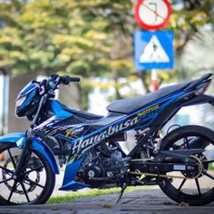Tem Rời Suzuki Satria Hayabusa Dán Xe Xanh Gp  - Decal In Chất Lượng