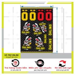 SHINDECAL- LOGO STICKER THỎ CẦM PHUỘC CHỮ 0 - Tem 3 Lớp  Cao Cấp