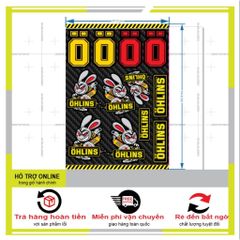 SHINDECAL- LOGO STICKER THỎ CẦM PHUỘC CHỮ 0 - Tem 3 Lớp  Cao Cấp