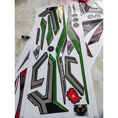 Tem Rời Exciter Mx King Đen Phối Xanh Lá - Tem Mới 2022  - Decal In Chất Lượng