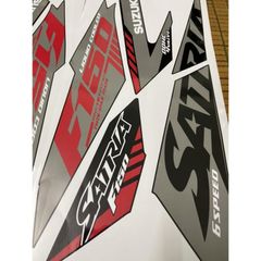 Tem rời Satria 150 đỏ dán xe đen - mẫu 2021 Quyen Decal