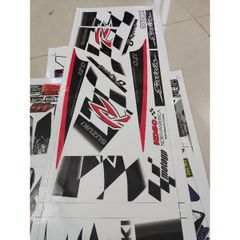 Tem Rời Suzuki Satria 2000 Xám Đen Tem Cờ  - Decal In Chất Lượng