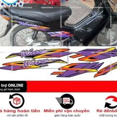 [SHIN DECAL] Tem xe wave nhỏ đời đầu mẫu zin dán xe đen - Tem 3 Lớp  Cao Cấp