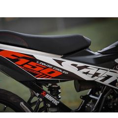 Tem rời Satria cam đen cho xe trắng siêu hot 2023 Quyen Decal