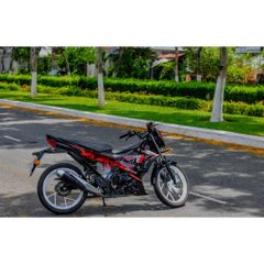 Tem Rời Dán Xe Raider FI Mẫu King Drag Đỏ Đen Cực Hot, Hàng 3 Lớp Chất Lượng Cao Quyen Decal