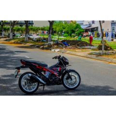Tem Rời Dán Xe Raider FI Mẫu King Drag Đỏ Đen Cực Hot, Hàng 3 Lớp Chất Lượng Cao Quyen Decal