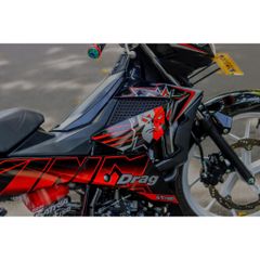 Tem Rời Dán Xe Raider FI Mẫu King Drag Đỏ Đen Cực Hot, Hàng 3 Lớp Chất Lượng Cao Quyen Decal