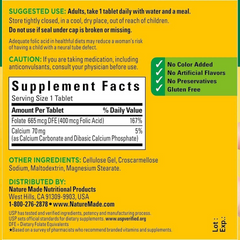 Viên uống hỗ trợ tim mạch Nature Made Folic Acid 400 mcg - 250 viên, chăm sóc sức khỏe tim mạch hiệu quả từ Mỹ 638507