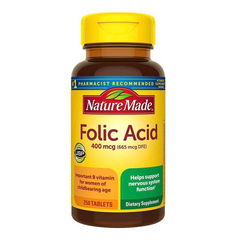 Viên uống hỗ trợ tim mạch Nature Made Folic Acid 400 mcg - 250 viên, chăm sóc sức khỏe tim mạch hiệu quả từ Mỹ 638507