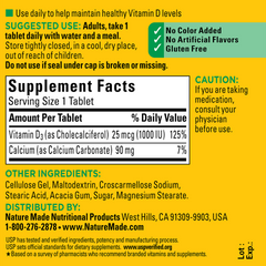 Viên uống Vitamin D3 Nature Made 25 mcg (1000 IU) - Bổ sung 650 viên cho sức khỏe xương và hệ miễn dịch - Sản phẩm từ Mỹ 638531