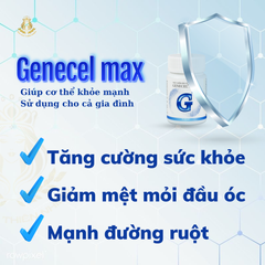 Chính hãng. Genecel Max Tăng miễn dịch & đề kháng. Bảo vệ sức khỏe chủ động. Chống oxy hóa. Trẻ hóa (Hộp 30 viên)