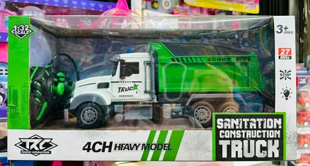 Xe Ben Điều Khiển Từ Xa, Xe Vệ Sinh Môi Trường, Xe Tải Công Trình RC Có Đèn, Thùng Nâng Hạ 312