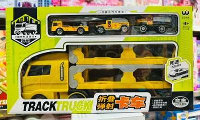 Đồ chơi xe ô tô tải container chở 3 xe ô tô mini chọn màu ngẫu nhiên 008-51