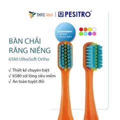 [Được chọn màu] Bàn Chải Niềng Răng Siêu Mềm Pesitro 6580 Ultra Soft Ortho Chải Răng Niềng Chuyên Dụng