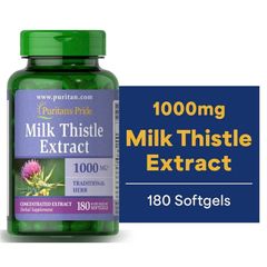 Milk Thistle 1000mg Puritan’s Pride 180 viên – Hỗ trợ thải độc gan, bảo vệ gan
