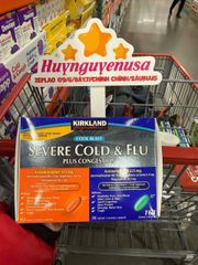 Viên ngậm Kirkland Signature Severe Cold & Flu Plus Congestion - 168 viên Giảm Đau, Sốt, Nghẹt Mũi Cho Cảm Cúm, Cảm Lạnh