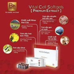 Viên uống trắng da trẻ hóa nhau thai cừu Vital Cell Softgels Premium Extract