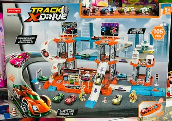 Track XDrive Đồ Chơi Bãi Đậu Xe Ô Tô 1020 1VX020S gồm 105 Chi Tiết và 4 Xe Ô Tô Mini Garage Service