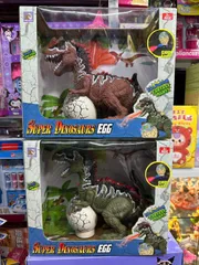 Đồ chơi khủng long Super Dinosaurs Egg 8825 chạy bằng pin hiệu ứng đèn LED và âm thanh sinh động màu sắc ngẫu nhiên cho trẻ em yêu thích khủng long