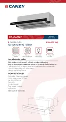 Máy Hút Mùi Âm Tủ Canzy CZ H1470AT - Kính Đen Sang Trọng, Công Suất 750m3/h, Độ Ồn Thấp, Bảo Hành 3 Năm, Nhập Khẩu Chính Hãng