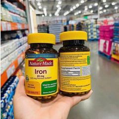 Viên uống bổ sung sắt Nature Made Iron 65mg 365 Tablets hỗ trợ sức khỏe hằng ngày