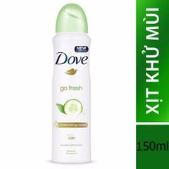 Xịt khử mùi Dove Advanced Care Cucumber Deodorant Spray hương dưa leo hỗ trợ chăm sóc cơ thể