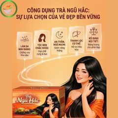 Trà Ngũ Hắc Premium- Mè Đen, Đậu Đen, Gạo Lứt Đen, Dâu Tằm, Hắc Kỉ Tử giúp bổ thận thanh lọc cơ thể, đẹp da, dưỡng tóc và làm đen tóc giúp tóc chắc khỏe ( Hộp 20 gói x 5gr)