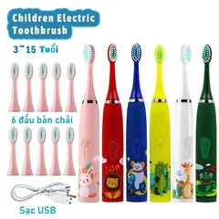 Bàn chải đánh răng tự động cho bé mẫu (SẠC ĐIỆN gồm 4 chế độ) , bàn chải đánh răng điện