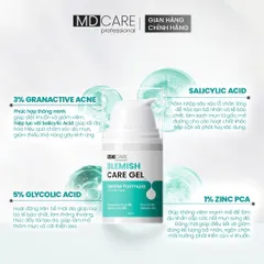 Chấm Mụn Hỗ Trợ Làm Dịu Và Cải Thiện Mụn Viêm MD CARE Blemish Care Gel 15ml