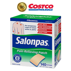 Miếng dán giảm đau Hisamitsu Salonpas Mỹ 140 miếng - Hỗ trợ xoa dịu cơn đau vai, cổ, lưng, xương khớp hiệu quả lên đến 8 giờ
