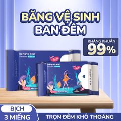 [Sỉ] Băng vệ sinh ban đêm Topgia 35cm siêu thấm hút vải ko dệt êm ái giảm trào ngược 3 miếng/gói