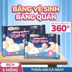 [Sỉ] Băng vệ sinh quần siêu mỏng Topgia bịch 5 miếng vải không dệt mềm mại, thấm hút tốt khô ráo