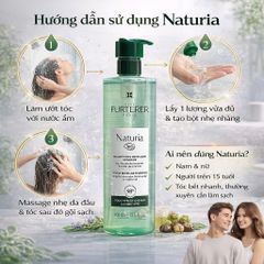 Dầu Gội Hữu Cơ René Furterer Naturia 400ml - Dụng cụ Chăm Sóc Tóc Nhẹ Nhàng, Hương Oải Hương, Dành Cho Tóc Nhạy Cảm